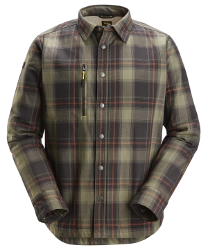 Einangruð Skyrta<span> - </span>3104 - Khaki Grænn / Svartur, 008 - Regular-2XL